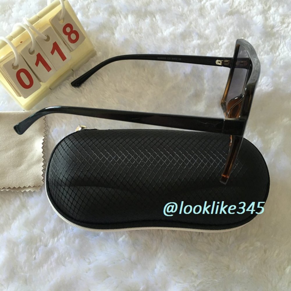 Leopard Print Frame Sunnies.Purple Lens Sunglasses - Picture 2 of 4